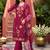 women floral printed regular thread work kurta with trousers & with dupatta