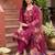 women floral printed regular thread work kurta with trousers & with dupatta