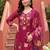 women floral printed regular thread work kurta with trousers & with dupatta