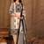 women ethnic motifs printed regular sequinned cotton kurta with trousers & with dupatta