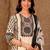 women ethnic motifs printed regular sequinned cotton kurta with trousers & with dupatta