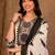 women ethnic motifs printed regular sequinned cotton kurta with trousers & with dupatta