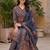 women ethnic motifs printed angrakha cotton kurta with trousers & with dupatta