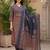 women ethnic motifs printed angrakha cotton kurta with trousers & with dupatta