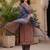 women ethnic motifs printed angrakha cotton kurta with trousers & with dupatta