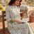 women floral printed empire cotton kurta with trousers & with dupatta