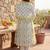 women floral printed empire cotton kurta with trousers & with dupatta