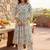 women floral printed empire cotton kurta with trousers & with dupatta