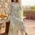 women floral printed empire cotton kurta with trousers & with dupatta
