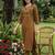 women printed regular cotton kurta with trousers
