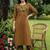 women printed regular cotton kurta with trousers