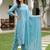women ethnic motifs embroidered regular thread work cotton kurta with trousers & with dupatta