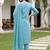 women ethnic motifs embroidered regular thread work cotton kurta with trousers & with dupatta
