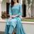 women ethnic motifs embroidered regular thread work cotton kurta with trousers & with dupatta
