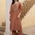 women floral embroidered regular thread work kurta with trousers