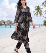 women floral printed regular kurta with trousers