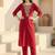 women ethnic motifs embroidered regular kurta with trousers