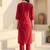 women ethnic motifs embroidered regular kurta with trousers