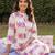 women printed regular cotton kurta with trousers