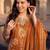 women floral printed regular thread work kurta with trousers & with dupatta