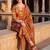 women floral printed regular thread work kurta with trousers & with dupatta