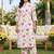 women ethnic motifs printed regular cotton kurta with trousers