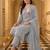 women ethnic motifs embroidered regular thread work kurta with trousers & with dupatta