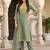 women ethnic motifs embroidered regular sequinned kurta with trousers & with dupatta