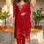 women ethnic motifs embroidered regular liva kurta with trousers & with dupatta