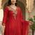 women ethnic motifs embroidered regular liva kurta with trousers & with dupatta