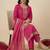 women ethnic motifs embroidered regular kurta with trousers & with dupatta