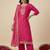 women ethnic motifs embroidered regular kurta with trousers & with dupatta