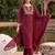 women ethnic motifs printed regular thread work kurta with trousers & with dupatta