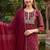 women ethnic motifs printed regular thread work kurta with trousers & with dupatta