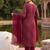 women ethnic motifs printed regular thread work kurta with trousers & with dupatta