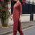 women ethnic motifs printed regular thread work cotton kurta with trousers