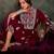 women ethnic motifs embroidered regular thread work kurta with trousers & with dupatta