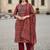 women ethnic motifs printed regular cotton kurta with trousers & with dupatta