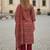 women ethnic motifs printed regular cotton kurta with trousers & with dupatta