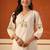women ethnic motifs embroidered regular thread work cotton kurta with trousers