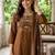 women ethnic motifs printed regular cotton kurta with trousers & with dupatta