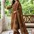 women ethnic motifs printed regular cotton kurta with trousers & with dupatta