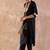 women regular sequinned kurta with trousers