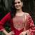 women ethnic motifs embroidered regular kurta with trousers & with dupatta