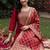 women ethnic motifs embroidered regular kurta with trousers & with dupatta