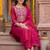 women ethnic motifs embroidered regular thread work liva kurta with trousers & with dupatta