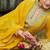 women ethnic motifs embroidered regular thread work kurta with trousers & with dupatta