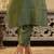 women ethnic motifs embroidered regular thread work kurta with trousers