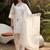 women floral embroidered regular thread work kurta with trousers & with dupatta