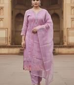 women floral embroidered regular thread work kurta with trousers & with dupatta